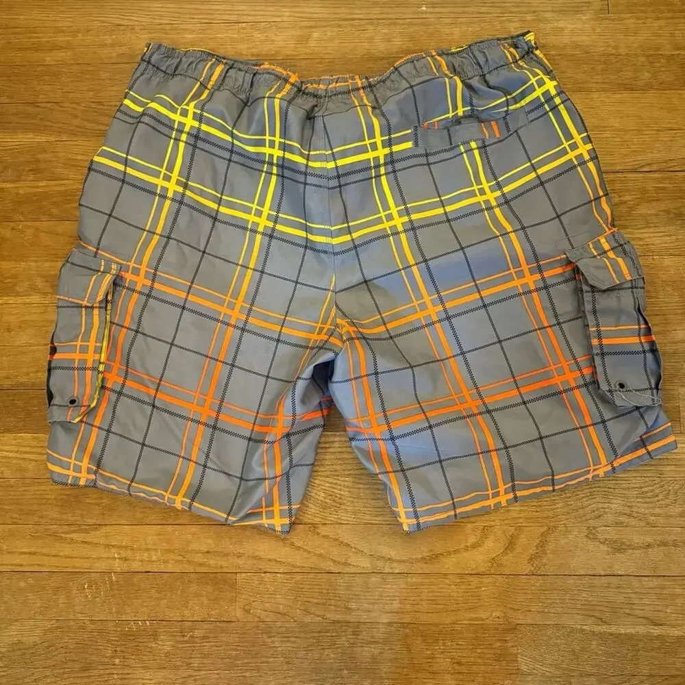OP gray orange surf style swim trunks size 3 XL  b30